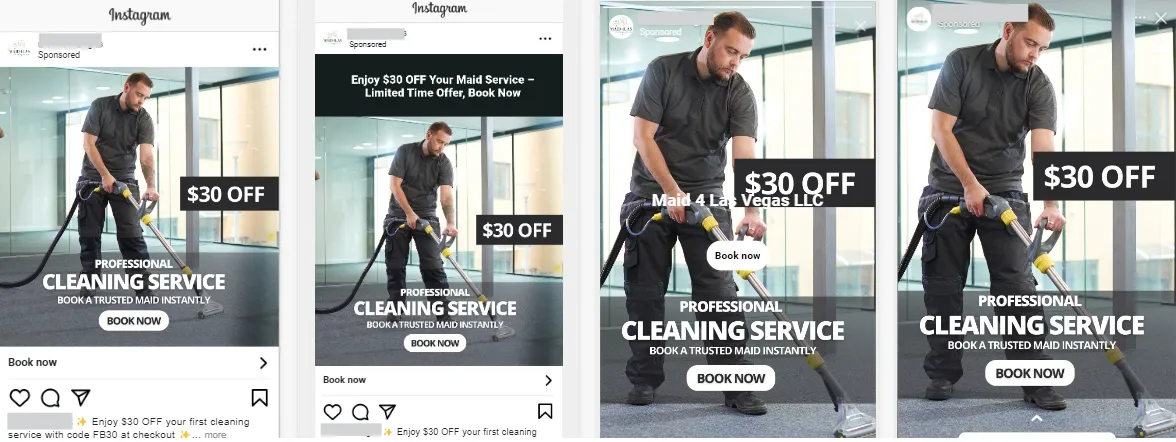 Maid For Las Vegas Image Ads Manager Set Up - Before